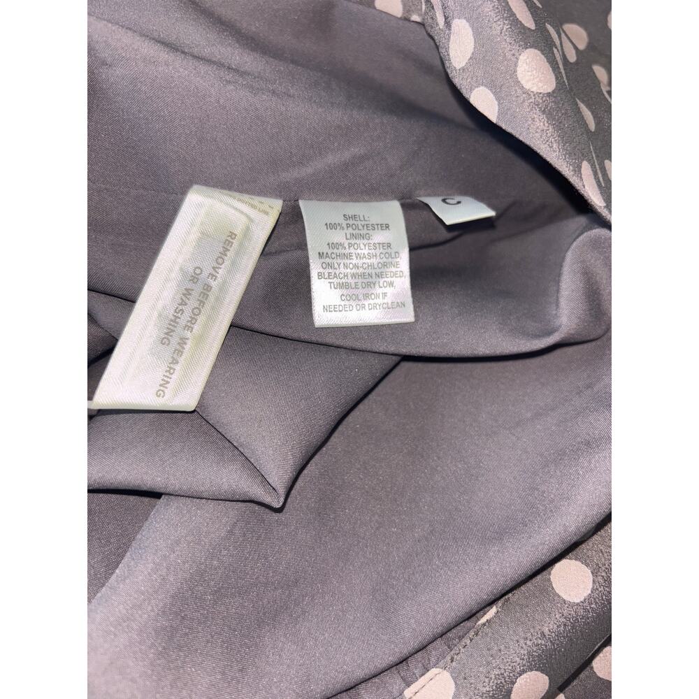 Ann Taylor LOFT Gray and Taupe Pleated Polka Dot Miniskirt Size 4 - Picture 7 of 9
